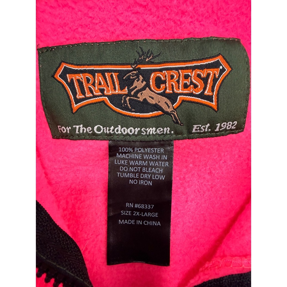 Trail Crest Fleece Jacket Women 2XL Pink Camo FullZip Mock Neck Outdoor Gorpcore - Picture 9 of 10
